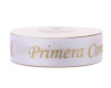 7/8" x 25 Yards Gold "Primera Comunion" Spanish Printed First Communion Ribbon - Pack of 5 Rolls