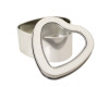 2.5"  Silver Heart Shape Windowed Square Candy Tin Can  - Pack of 12