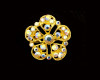 1.5" Gold Fashion Brooch Pin with Iridescent Rhinestones - Pack of 12