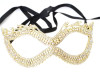 7.5" Gold Rhinestone Masquerade Wedding Eye Mask  - 1 Mask (TR060)