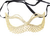 7.5" Gold Rhinestone Masquerade Wedding Eye Mask  - 1 Mask (TR061)