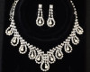 Crystal Rhinestone Faux Pearl Necklace and Drop Earring Set - 1 Bridal Jewelry Set