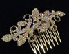 4" Gold AB Crystal Bridal Hair Comb with Rhinestones