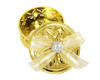 3" Gold Round Ribbon Bow Favor Box - Pack of 12