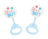 3.5" Tall Blue Plastic Baby Rattle Decoration "It's a Boy" - Pack of 144 Count