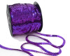 6mm x 100 Yards Purple Flat Metallic Cord Strung Sequin Trim