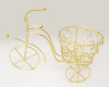 4.5" Gold Wired Decorative Tricycles with Basket  - Pack of 6