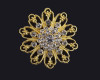 1.5" Gold Round Fashion Brooch Pin - Pack of 12