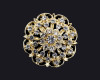 1 1/4" Gold Round Fashion Brooch Pin - Pack of 12