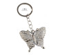 4" Silver Butterfly Crystal Rhinestone Keychain - Pack of 12