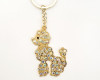 4" Gold Crystal Rhinestone Poodle Dog Keychain - Pack of 12