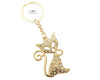 4" Gold Crystal Rhinestone Cat Keychain - Pack of 12