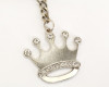 4" Silver Crystal Rhinestone Crown Keychain - Pack of 12