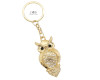 4" Gold Crystal Rhinestone Owl Keychain - Pack of 12