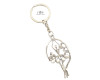 4" Silver Crystal Rhinestone Ballerina Keychain - Pack of 12