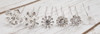 Silver Bridal Metallic Rhinestone Flower Hair Pin - Pack of 72 Bobby Pins