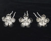 Silver Bridal Shiny Metallic Rhinestone Flower Hair Pin - Pack of 72 Bobby Pins
