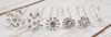 White Acrylic Flower Hair Pin with Rhinestone Center  - Pack of 72 Bobby Pins