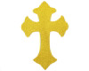 11" x 7.5" Gold Decorative Glitter Foam Cross Cutouts - Pack of 12