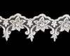 3" x 15 Yards White Venice Floral Lace Trim with Silver Sequins