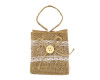 3" Rustic Burlap Lace Favor Purse with Burlap Twine Bow - Pack of 12  Bags