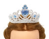 Blue-Silver Jeweled Tiara Party Favor - Pack of 12 Plastic Crowns