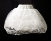 23" Long White Tulle Lace Edge White First Communion Petticoat Crinoline  - 1 Bone Hoop Slip Skirt