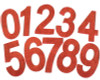 6.5"  Red Self Adhesive Glitter Foam Numbers 0-9  - Pack of 60