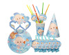 36-Piece Blue Baby Shower Party Decoration Paper Set