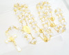 25" Gold AB Iridescent Glass Beads Rosary Favors - Pack of 12