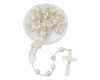 25" Silver AB Iridescent Glass Beads Rosary Favors - Pack of 12