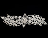 Silver Floral Crystal Rhinestone Collar Bridal Trim - 1 Applique