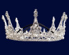 Silver Crystal Rhinestone Full Crown Pearl Tiara (TZ050)