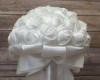 White Rose Bud Satin Bouquet