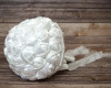 White Rose Bud Satin Bouquet