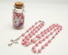 2.25" Pink Cork Glass Bottle Rosary Favors - Pack of 12 Baptism Favors