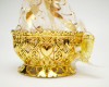 3.5" Gold Round Organza Bag Heart Cup Favor Box - Pack of 12