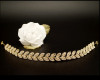 11" Gold Floral Rhinestone Leaf Bridal Hair Band