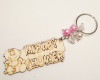 Pink Pearl Wooden Mi Baby Shower Girl Keychain - Pack of 12