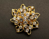 1 1/4" Gold Floral Fashion Brooch Pin - Pack of 12 (BHB047)