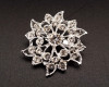 1 1/2" Silver Floral Round Fashion Brooch Pin - Pack of 12 (BHB045)