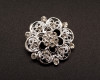 1 1/4" Silver Round Rhinestone Fashion Brooch Pin - Pack of 12 (BHB038)