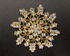 2 3/4" Gold Snowflake Rhinestone Fashion Brooch Pin - Pack of 12 (NHH004)