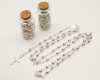 1.75" Plain Silver Cork Glass Bottle Rosary Favors - Pack of 12 Baptism Favors