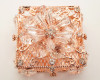 2.75" x 2.75" Rose Gold Square Wedding Arras with Glass Bead Rhinestone Flower