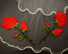 6.5" x 3" Red Iron-On Embroidered Single Rose Patch Applique - Pack of 12