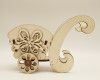 8.5" x 6.5" Birch Wood Laser-Cut Carriage with Movable Wheels  - 1 Centerpiece