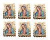 Guadalupe Gold Embossed Aluminum Foil Label - Pack of 100  Non-Adhesive Virgin Mary Stickers