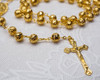 23" Gold Filigree Metal Ball Rosary Gift Box Favor - Pack of 12