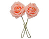 2 3/4" Blush Rose Foam Flowers with Flexible Wire Stem - Pack of 25